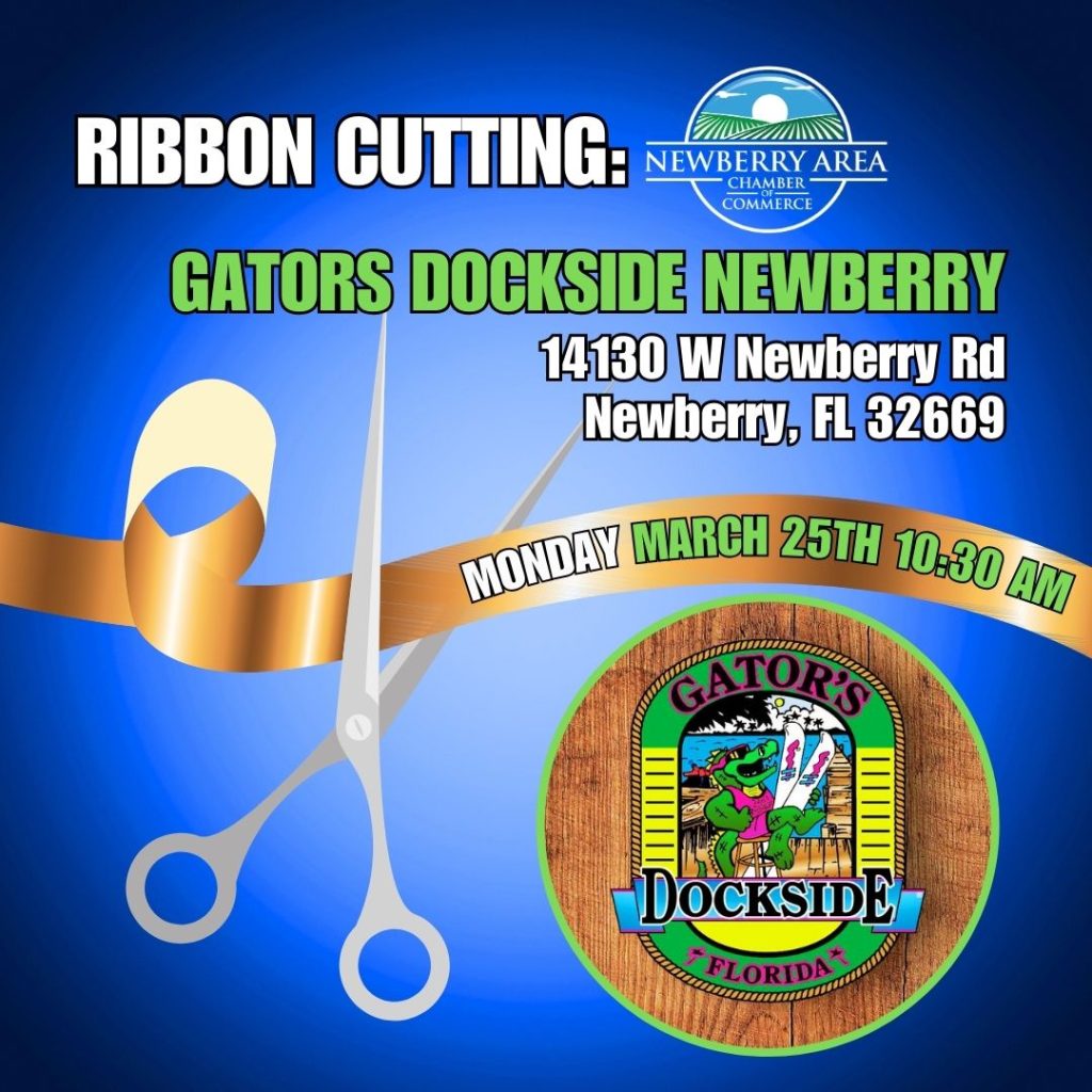 Ribbon Cutting at Gator's Dockside in Jonesville graphic.
